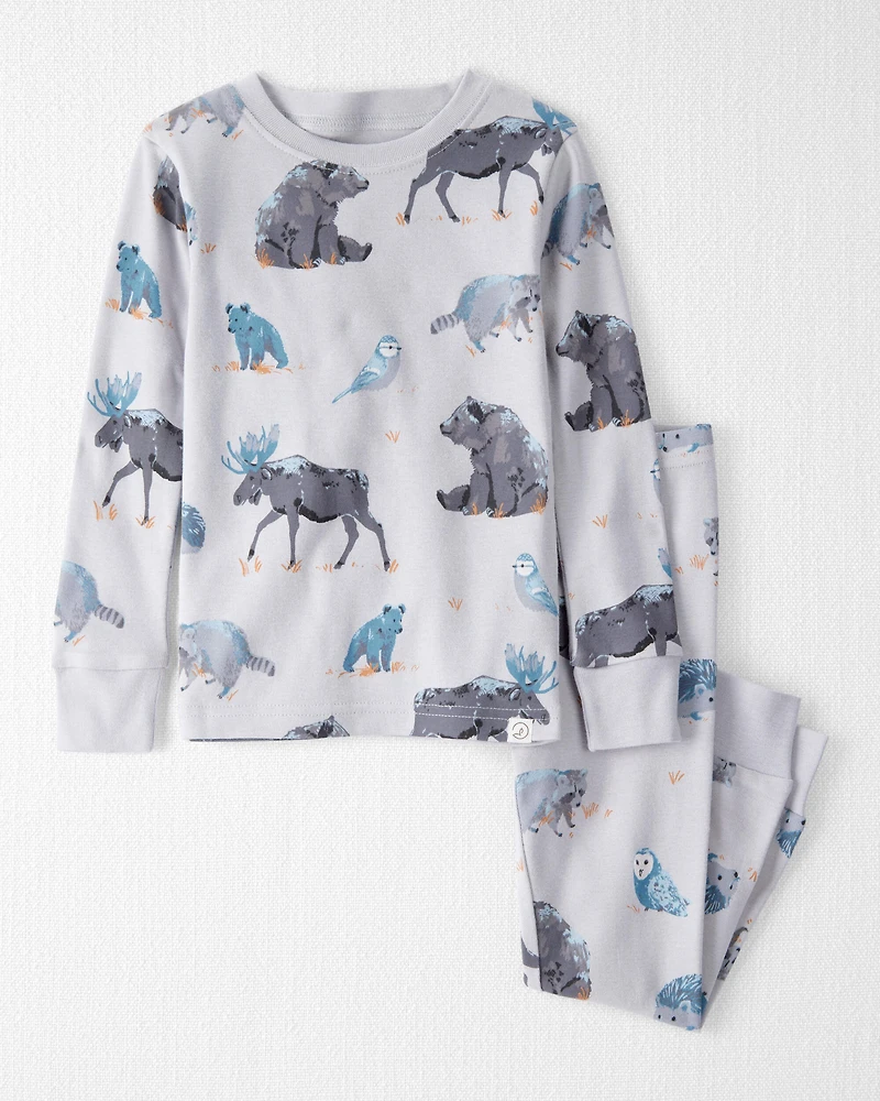 Toddler Organic Cotton Pyjamas Midnight Forest Print