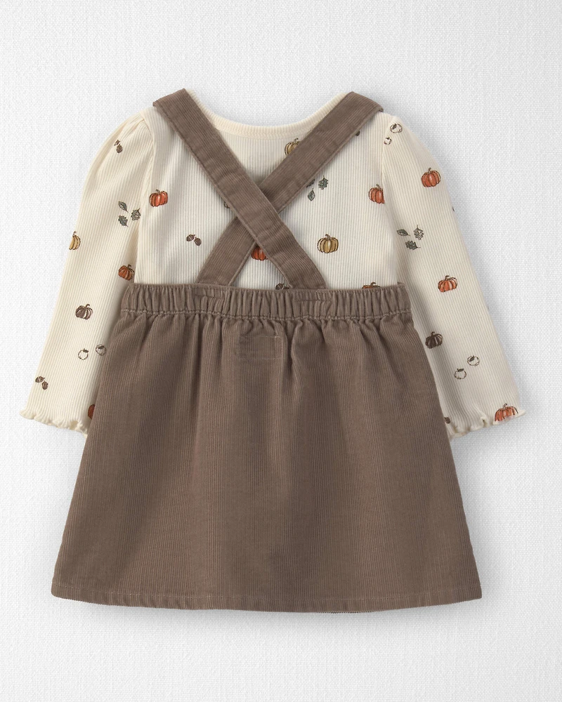 Baby Girl 2-Piece Organic Cotton Corduroy Jumper Set
