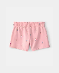 Toddler Girl Ice Cream French Terry Shorts - Pink