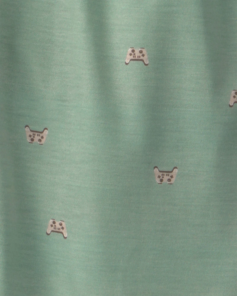 Boys 2-Pack Gaming Pajama Shorts - Green/Grey