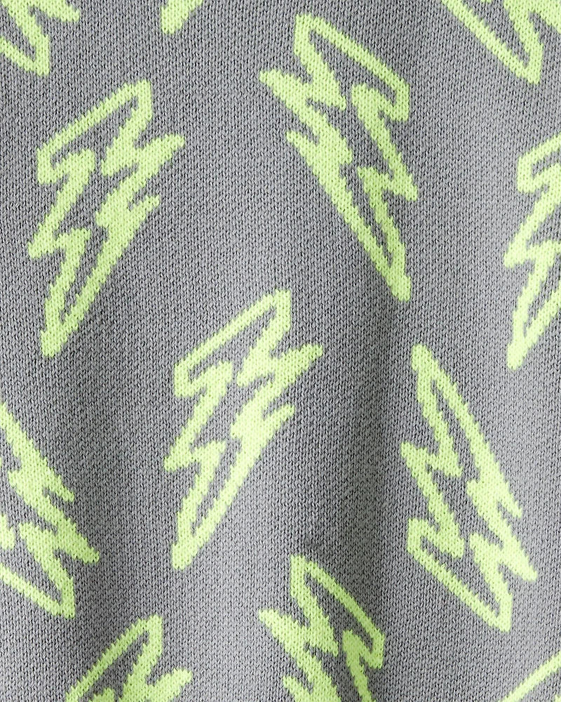 Boys Lightning Sweater - Grey