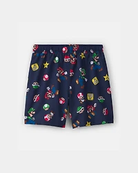 Boys Nintendo Super Mario Swim Trunks - Navy Blue