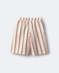 Toddler Girl Wide-Leg Capri Pant Stripes - Cream