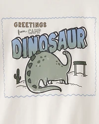 Toddler Boy Dinosaur Long-Sleeve Graphic Tee - Ivory