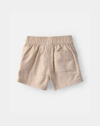 Baby Boy 2-Piece Solid Short-Sleeve Tee & Pant Set - Brown/White