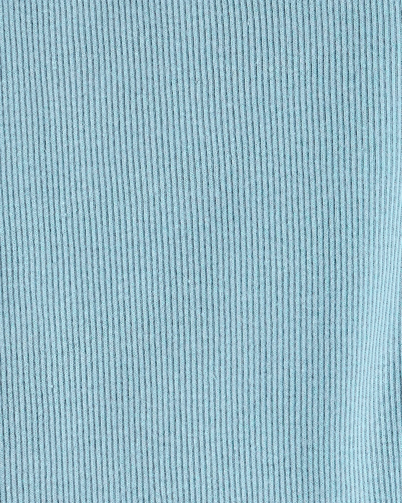 Girls Floral 100% Cotton Pull-On Stretch Leggings - Blue