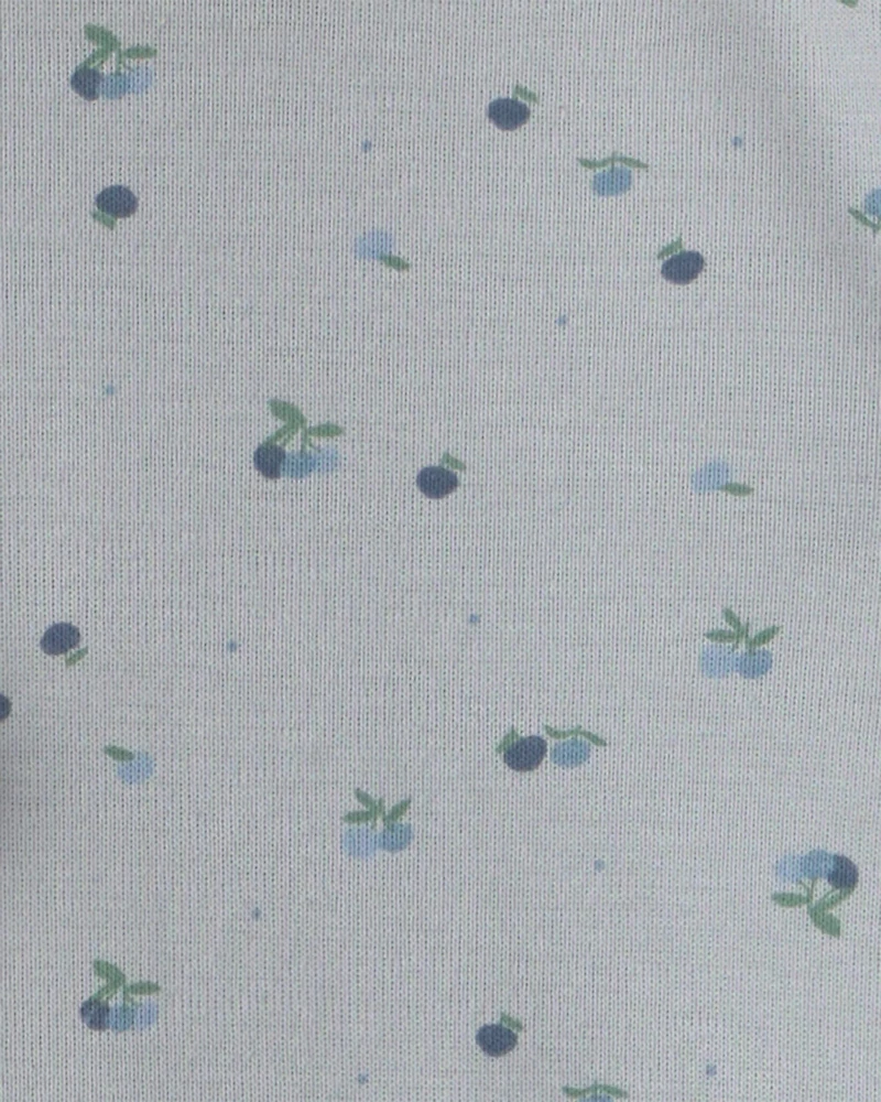 Baby Girl 3-Piece Blueberry Bodysuit & Pant Set - Blue/Ivory