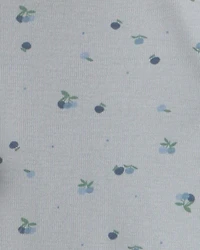 Baby Girl 3-Piece Blueberry Bodysuit & Pant Set - Blue/Ivory