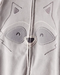 Baby Boy Raccoon DreamPlush Long-Sleeve Snug Fit 1-Piece pyjamas - Grey