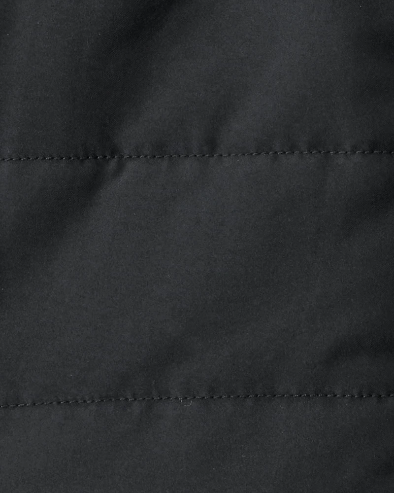 Baby Boy 3-Piece Quilted Vest Outfit Set - Grey/Black