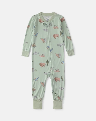 Baby Boy 1-Piece Animals PurelySoft™ Snug Fit Pyjama - Green