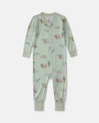 Baby Boy 1-Piece Animals PurelySoft™ Snug Fit Pyjama - Green