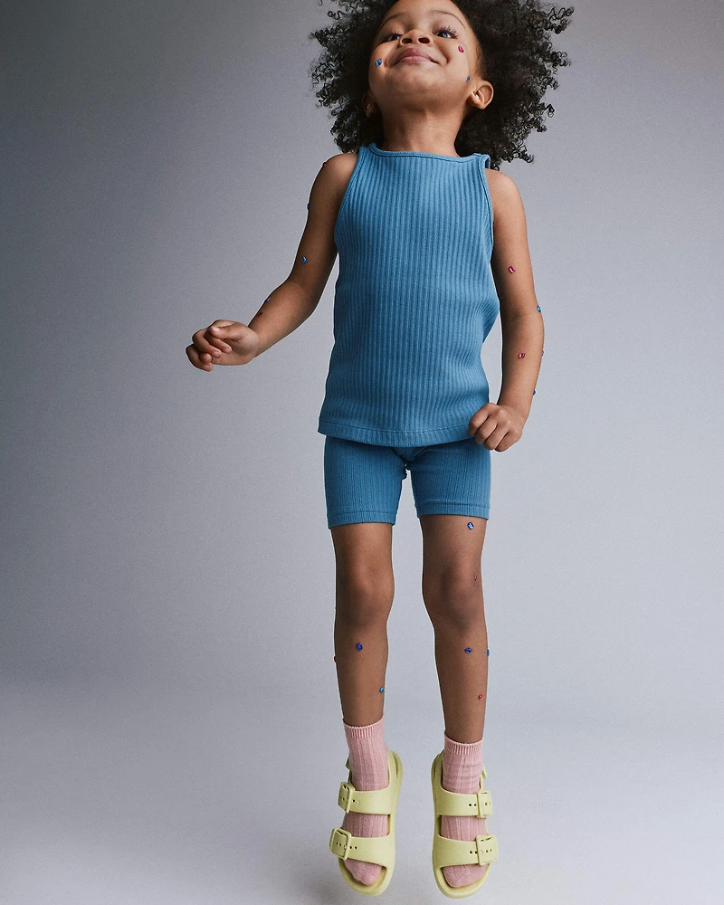 Toddler Girl Brooklyn Bike Shorts - Teal