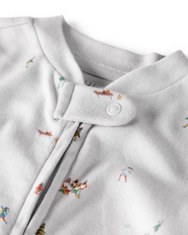 Baby Organic Cotton Sleep & Play pyjamas Frosted Trail Print
