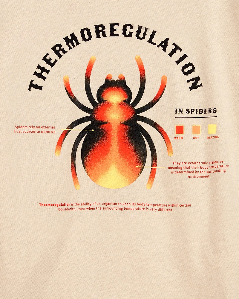 Boys Spider Cotton Blend Long-Sleeve Tee - Khaki