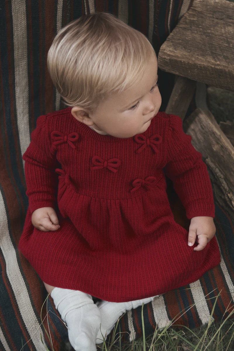 Baby Girl Organic Cotton Sweater Knit Dress