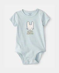 Baby 'Hoppy Easter' Bunny Graphic Bodysuit - Blue