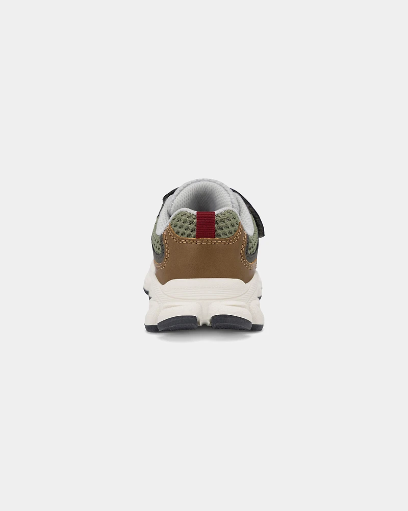 Toddler Boy  Athletic Light-up Shoe - Green/Brown