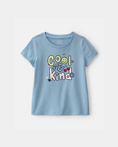 Toddler Girl 'Cool & Kind' Graphic Tee - Blue
