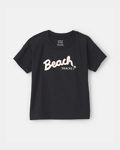 Toddler 'Beach Snacks' Graphic Tee - Black