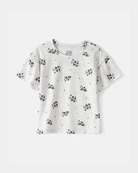Toddler Girl Floral Top - Grey