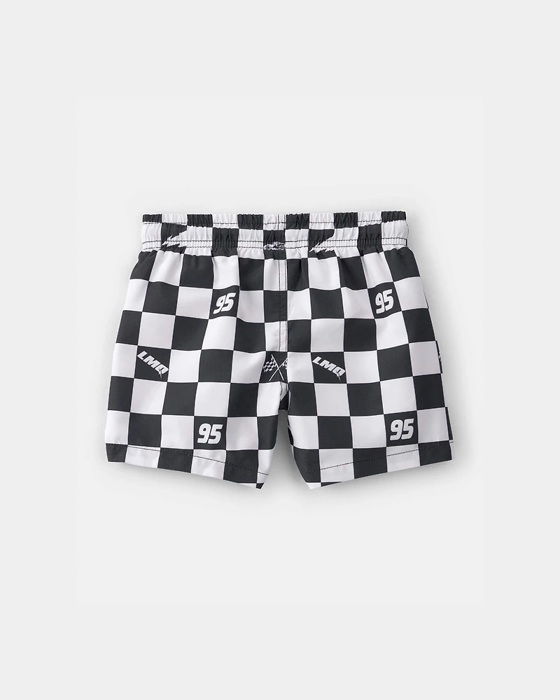 Toddler Boy ©Disney/Pixar Cars Swim Trunks - Black/White