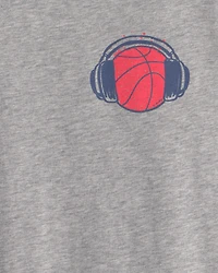 Boys 'Streetball' Basketball Graphic Tee - Grey