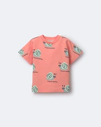 Toddler Boy Snail Dolman Tee - Orange