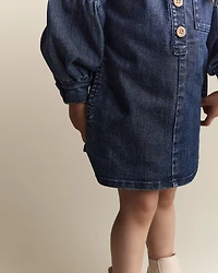 Toddler Girl Puff-Sleeve Denim Dress - Blue