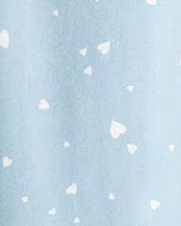 Girls Heart Print Pull-On Stretch Leggings - Blue