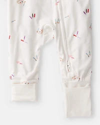 Baby Girl Art Print PurelySoft Sleeper- White
