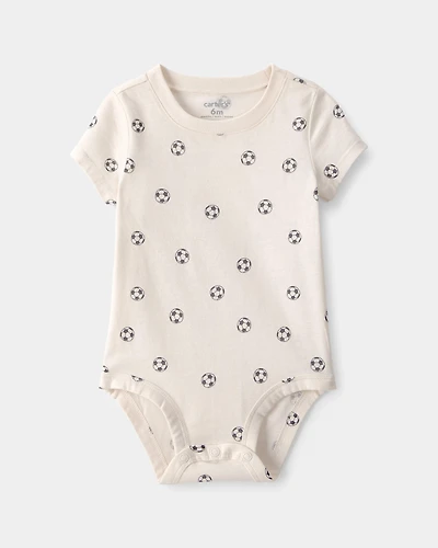 Baby Soccer Graphic Bodysuit - Ivory