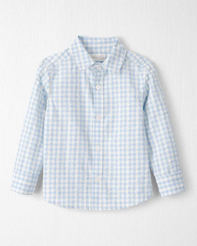 Toddler Boy Gingham Button-Front Shirt Made with Organic Cotton