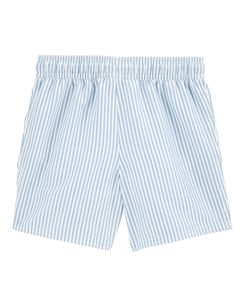 Boys Striped Swim Trunks - Blue