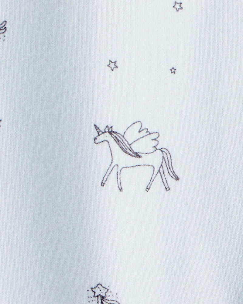 Toddler Girl Printed Cotton Pull-On Stretch Leggings - Blue