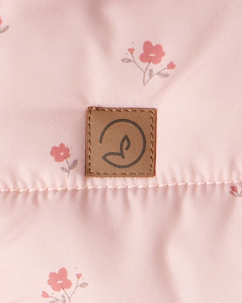 Baby Girl 1-Piece Snowsuit Made with Recycle Materials Blush Petals Print