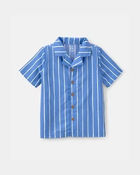 Boys Striped Loose Fit 2-Piece Pyjama Set - Blue