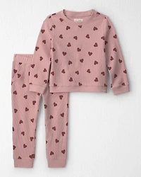 Toddler Girl Waffle Knit Top & Pant Set Made with Organic Cotton