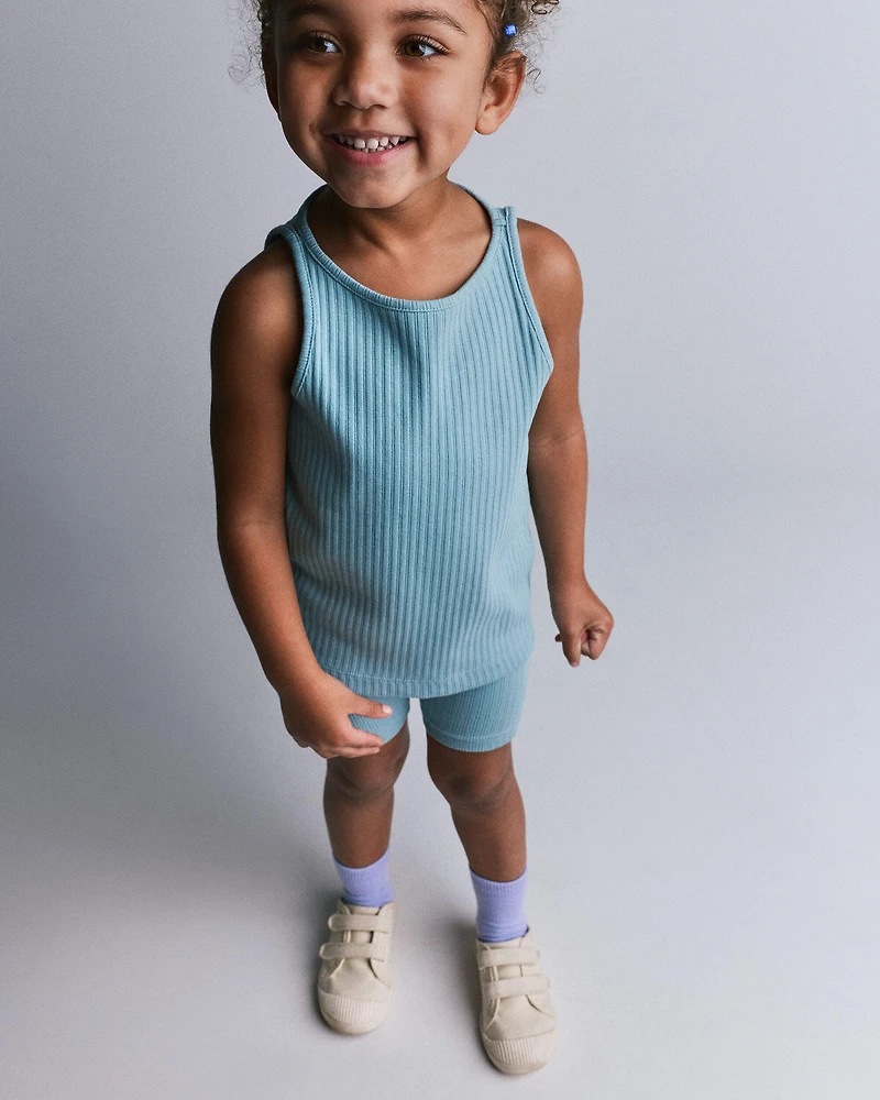 Toddler Girl Brooklyn Bike Shorts - Pale Blue