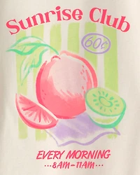 Girls Sunrise Club' Fruit 100% Cotton 4-Piece Pyjama Set - Pink