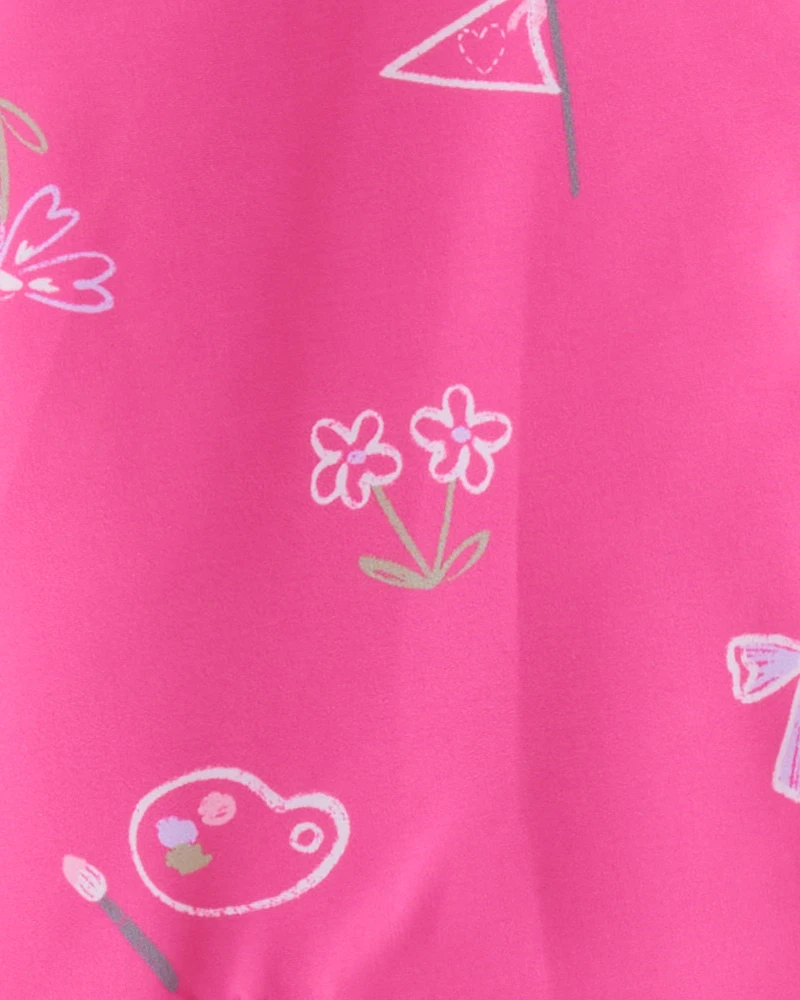 Toddler Girl Novelty Print Rain Jacket - Pink