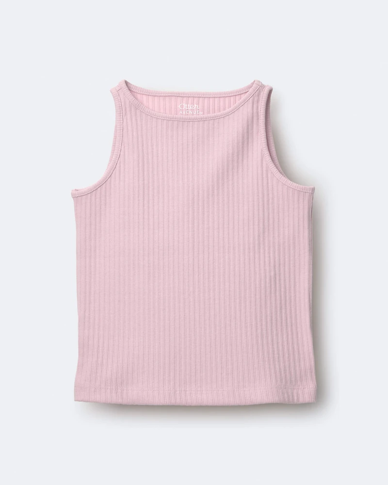 Toddler Girl Ribbed Playtime Tank - Rose
