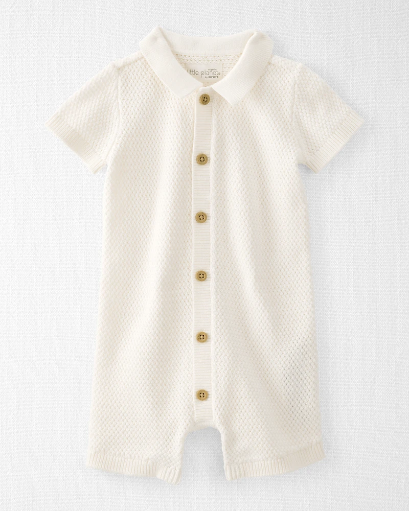 Baby Organic Cotton Crotchet Knit Romper