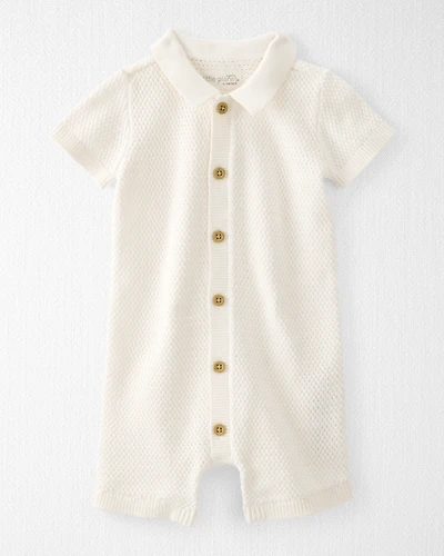 Baby Organic Cotton Crotchet Knit Romper