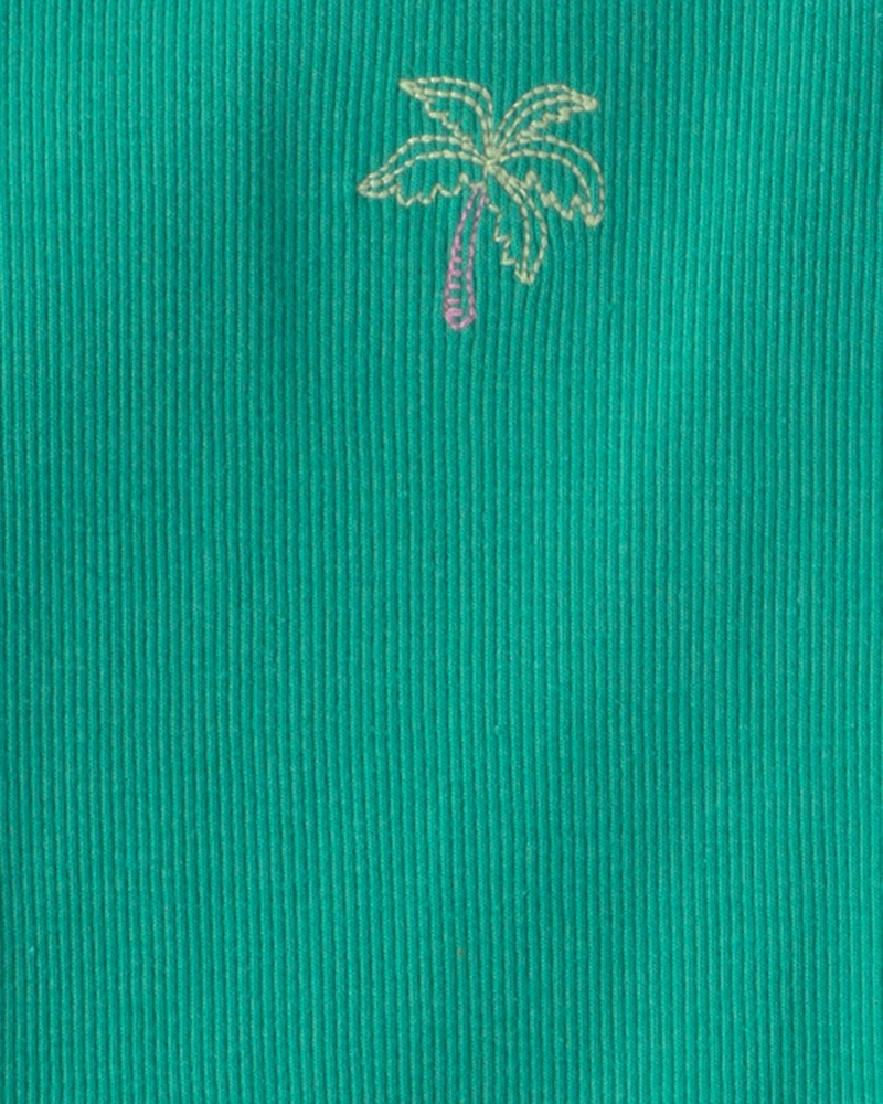 Girls Palm Tree Tank Top - Green