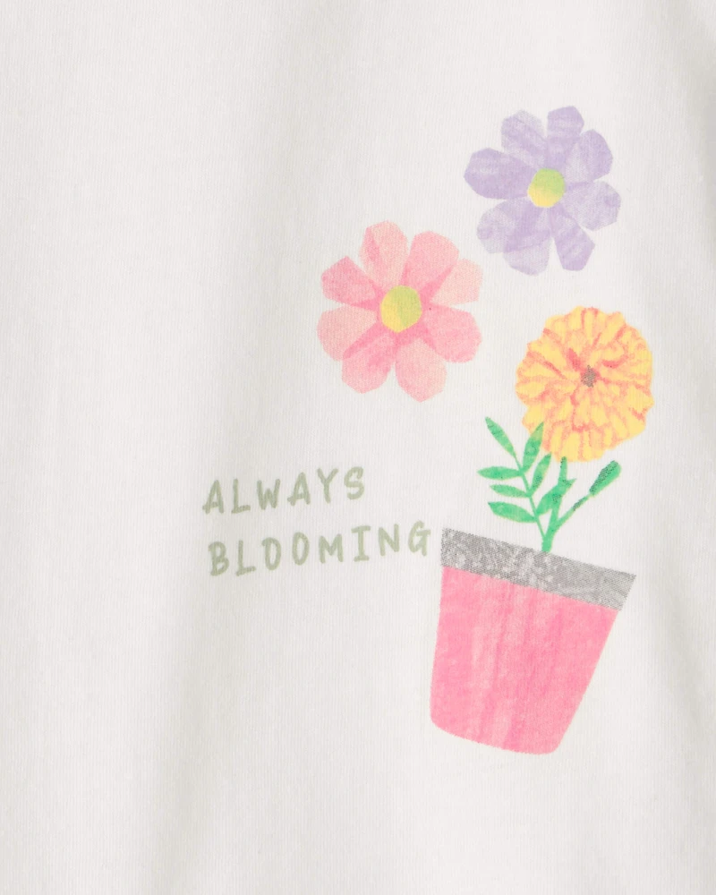 Toddler Girl Floral Fruit Graphic Tee - White