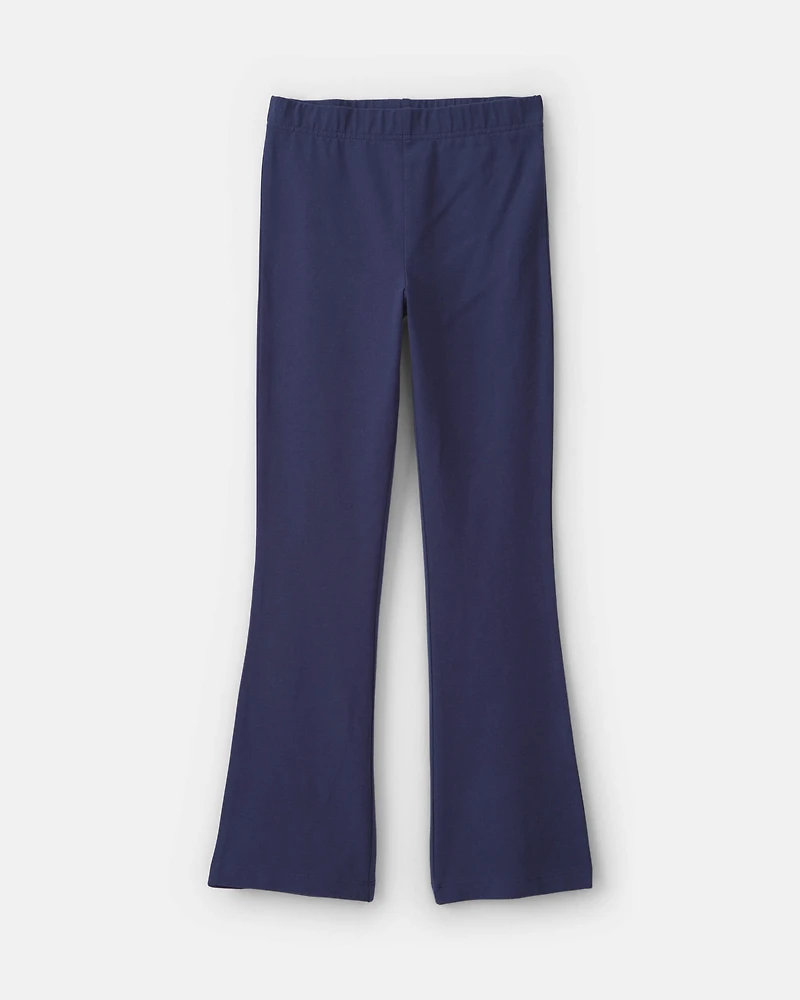 Girls Pull-On Stretch Flare Leggings - Navy Blue