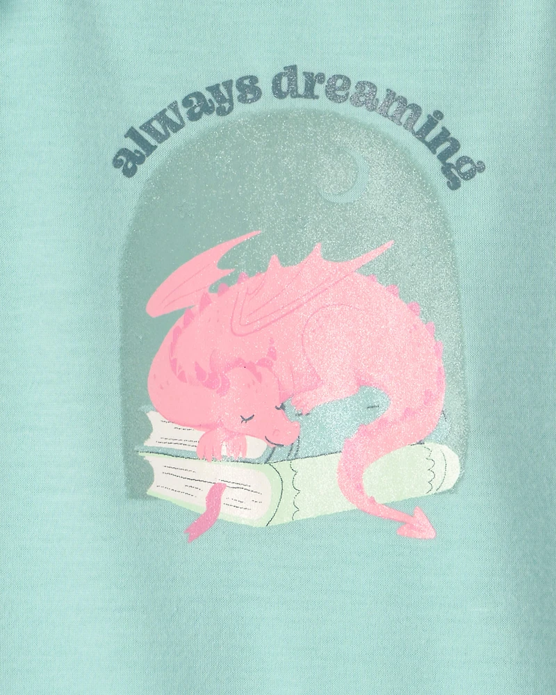 Girls 2-Pack Fairy Tale Dragon Loose Fit Nightgown - Blue/Ivory