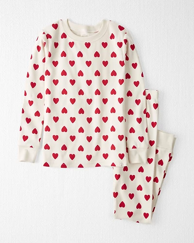 Kid Organic Cotton Pyjamas Forever Hearts Print