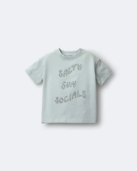 Toddler 'Salty Sun Socials' Relaxed Graphic Tee - Light Blue
